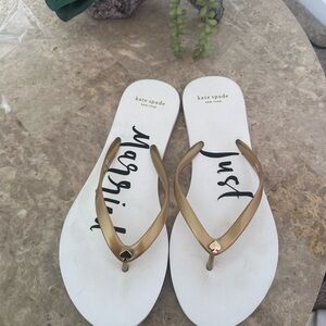 Kate Spade Gold and White Sandals